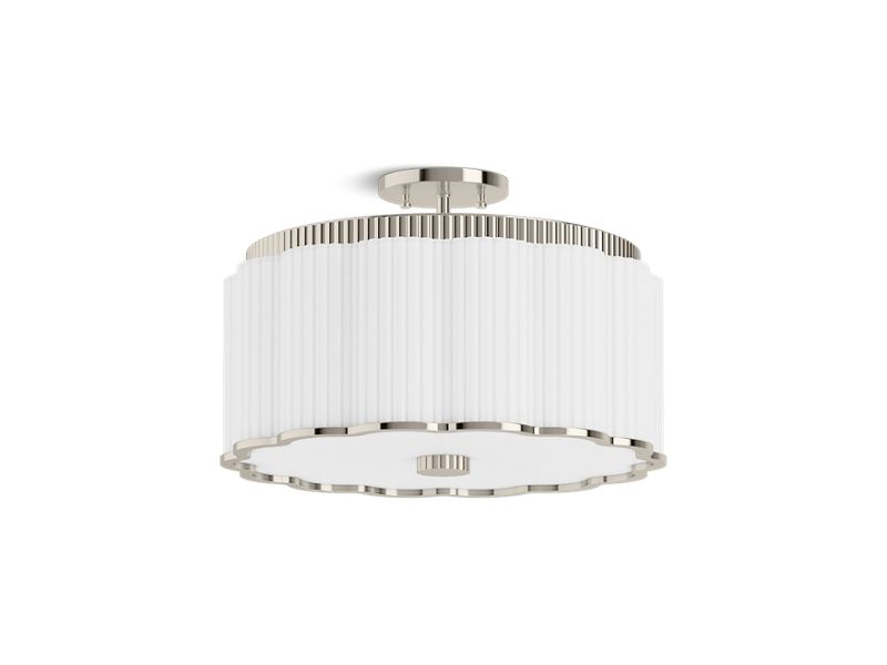 KOHLER K-27437-SF03-SNL Polished Nickel Tresdoux Semi-flush light