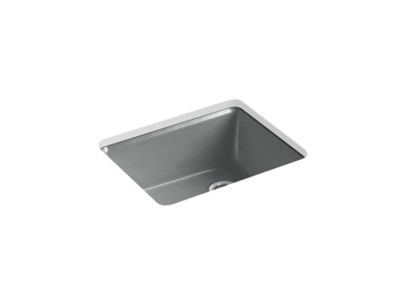 KOHLER K-5872-5UA1-FT Riverby 25" x 22" x 9-5/8" undermount single-bowl kitchen sink with rack