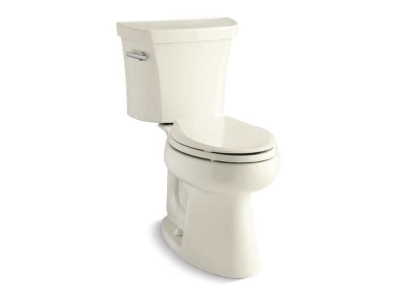 KOHLER K-3999-UT-96 Biscuit Highline Two-piece elongated 1.28 gpf chair height toilet with tank cover locks and insulated tank