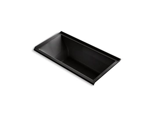 KOHLER K-1121-RW-7 Black Black Underscore 60" x 30" alcove bath with Bask heated surface, integral flange and right-hand drain
