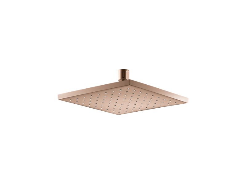 KOHLER K-13695-RGD Vibrant Rose Gold Contemporary square 8" single-function rainhead, 2.5 gpm