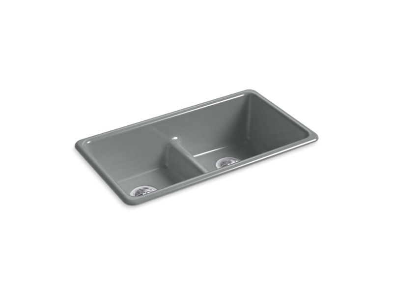 KOHLER K-5312-FT Iron/Tones 33" x 18-3/4" x 9-5/8" Smart Divide top-mount/undermount double-equal kitchen sink