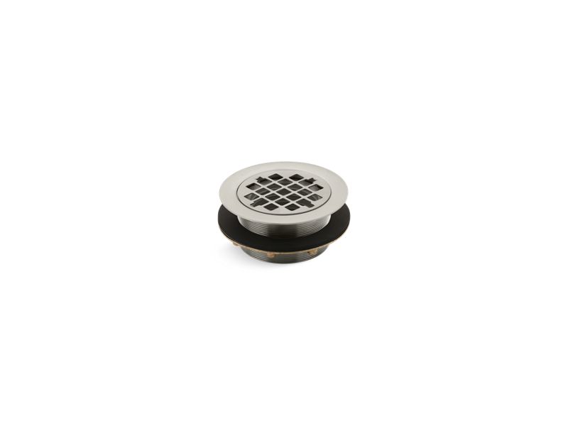 KOHLER K-9132-BN Vibrant Brushed Nickel Round shower drain for use with plastic pipe, gasket included