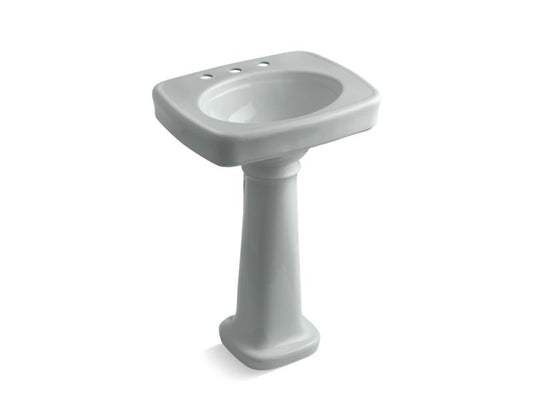 KOHLER K-2338-8-95 Bancroft 24" pedestal bathroom sink with 8" widespread faucet holes