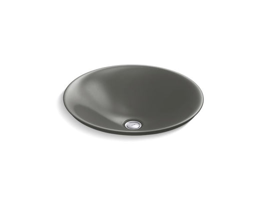KOHLER K-7806-58 Carillon 17-3/4" Round Drop-In Bathroom Sink, No Overflow In Thunder Grey