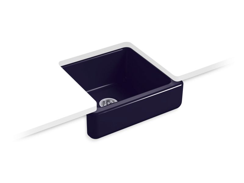 KOHLER K-5664-DGB Whitehaven 23-1/2" Undermount Single-Bowl Farmhouse Kitchen Sink In Indigo Blue