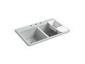 KOHLER K-8679-3A2-95 Riverby 33" Top-Mount Double-Bowl Workstation Kitchen Sink In Ice Grey