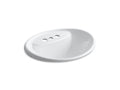 KOHLER K-2839-4-0 Tides Drop-in bathroom sink with 4" centerset faucet holes