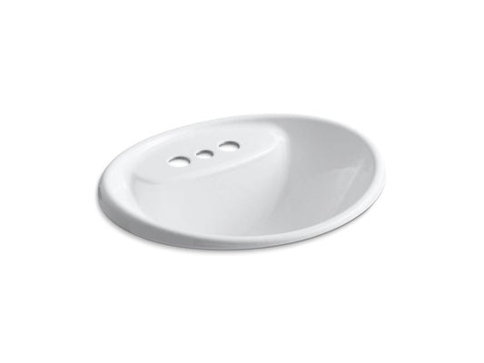 KOHLER K-2839-4-0 Tides Drop-in bathroom sink with 4" centerset faucet holes