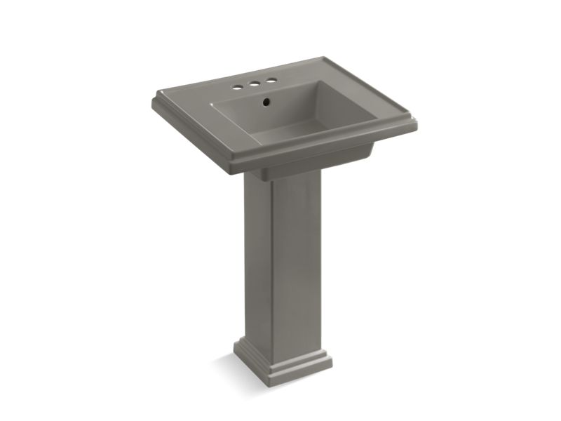 KOHLER Tresham K-2844-4-K4 Cashmere 24" square pedestal bathroom sink