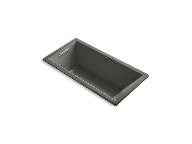 KOHLER K-1121-W1-58 Thunder Grey Underscore 60" x 30" drop-in bath with Bask heated surface and reversible drain