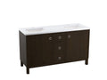 KOHLER K-CM99511-BD1-1WC Jacquard 60" Bathroom Vanity Cabinet With Sinks And Quartz Top In Felt Grey