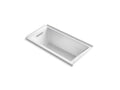 KOHLER K-1167-LVB-0 Underscore 60" X 30" Alcove Vibracoustic Bath, Left Drain In White
