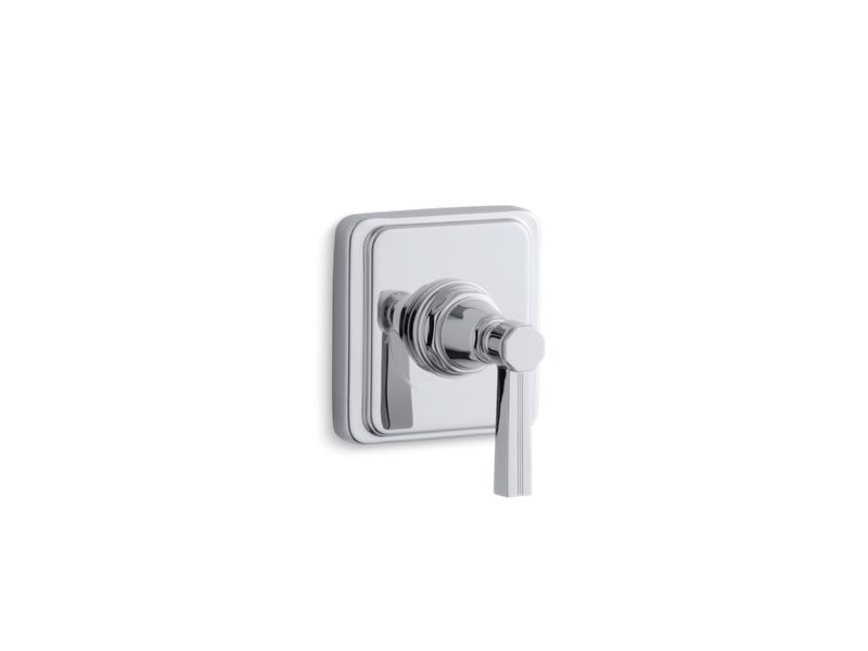 KOHLER K-T13174-4B-CP Polished Chrome Pinstripe Valve trim with lever handle for volume control valve, requires valve