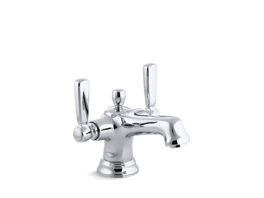 KOHLER K-10579-4-CP Polished Chrome Bancroft Monoblock single-hole bathroom sink faucet with escutcheon and metal lever handles