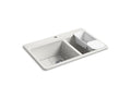 KOHLER K-8669-1A2-FF Riverby 33" Top-Mount Double-Bowl Workstation Kitchen Sink In Sea Salt