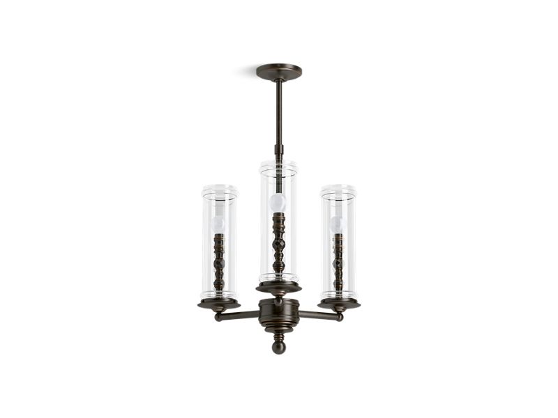 KOHLER K-23342-CH03-BZL Oil-Rubbed Bronze Damask Three-light chandelier