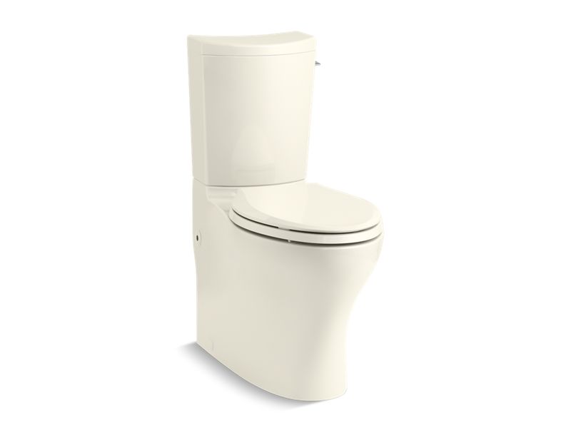 KOHLER K-75790-RA-96 Biscuit Persuade Curv Two-piece elongated dual-flush chair height toilet with right-hand trip lever