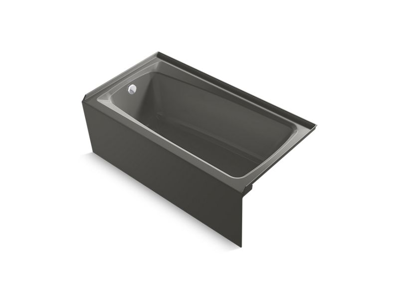 KOHLER K-26071-LA-58 Thunder Grey Irvine 60" x 32" alcove bath, left drain