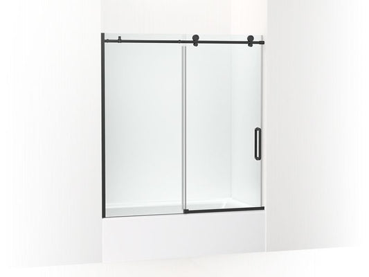 KOHLER K-707626-8L-BL Cursiva Sliding bath door, 62" H x 56-1/8 - 59-7/8" W, with 5/16" thick Crystal Clear glass