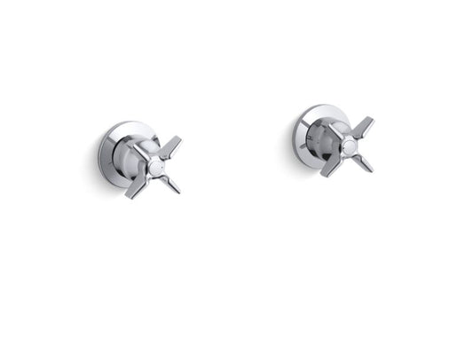 KOHLER K-T7744-3-CP Polished Chrome Triton Wall-mount valve trim with cross handles, requires valve