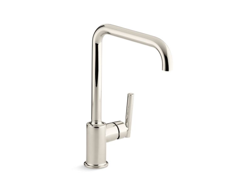 KOHLER K-7507-SN Vibrant Polished Nickel Purist Single-handle kitchen sink faucet