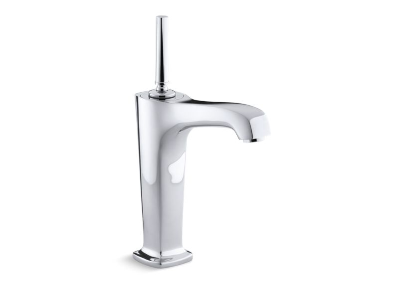 KOHLER K-16231-4-CP Margaux Tall Single-hole bathroom sink faucet with 6-3/8" spout and lever handle