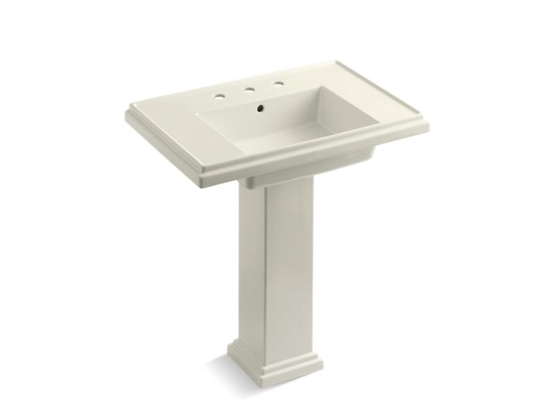 KOHLER K-2845-8-96 Tresham 30" pedestal bathroom sink with 8" widespread faucet holes
