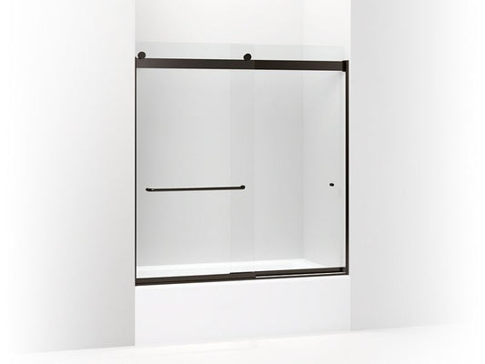 KOHLER K-706166-L-ABZ Levity Sliding bath door, 62" H x 56-5/8 - 59-5/8" W, with 5/16" thick Crystal Clear glass