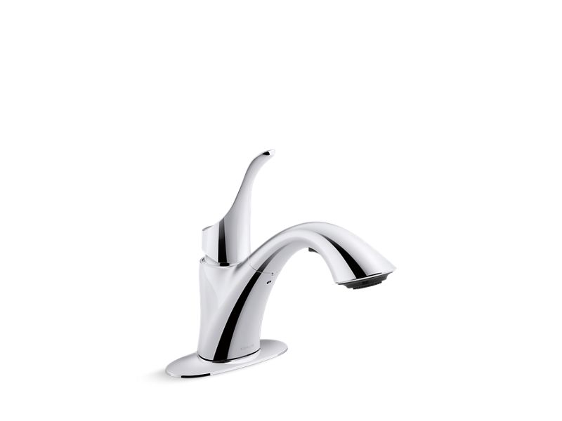 KOHLER K-22035-CP Polished Chrome Simplice Pull-out laundry sink faucet with two-function sprayhead