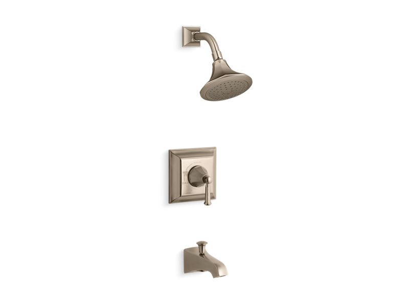 KOHLER K-TS461-4S-BV Memoirs Stately Rite-Temp bath and shower valve trim with lever handle, spout and 2.5 gpm showerhead