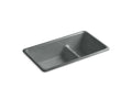 KOHLER K-6625-FT Iron/Tones 33" x 18-3/4" x 9-5/8" Smart Divide Top-mount/undermount large/medium kitchen sink