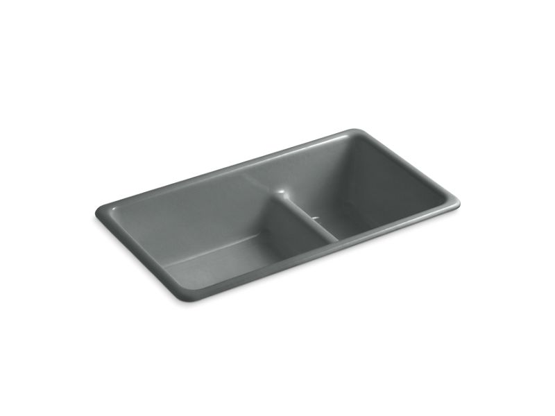 KOHLER K-6625-FT Iron/Tones 33" x 18-3/4" x 9-5/8" Smart Divide Top-mount/undermount large/medium kitchen sink