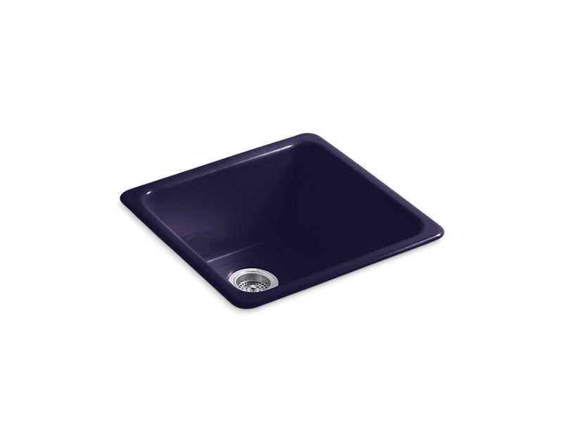 KOHLER K-6587-DGB Iron/Tones 21" Top-/Undermount Single-Bowl Bar Sink In Indigo Blue