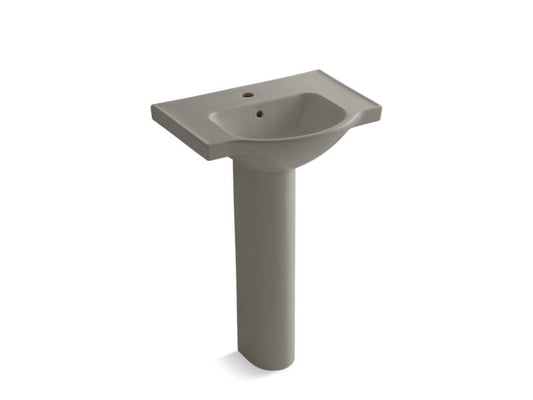 KOHLER K-5266-1-K4 Cashmere Veer 24" pedestal bathroom sink with single faucet hole
