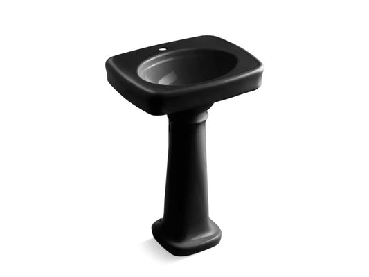 KOHLER K-2338-1-7 Bancroft 24" pedestal bathroom sink with single faucet hole