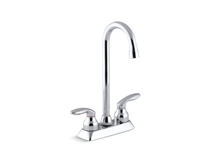 KOHLER K-15275-4-CP Coralais two-hole centerset bar sink faucet with lever handles