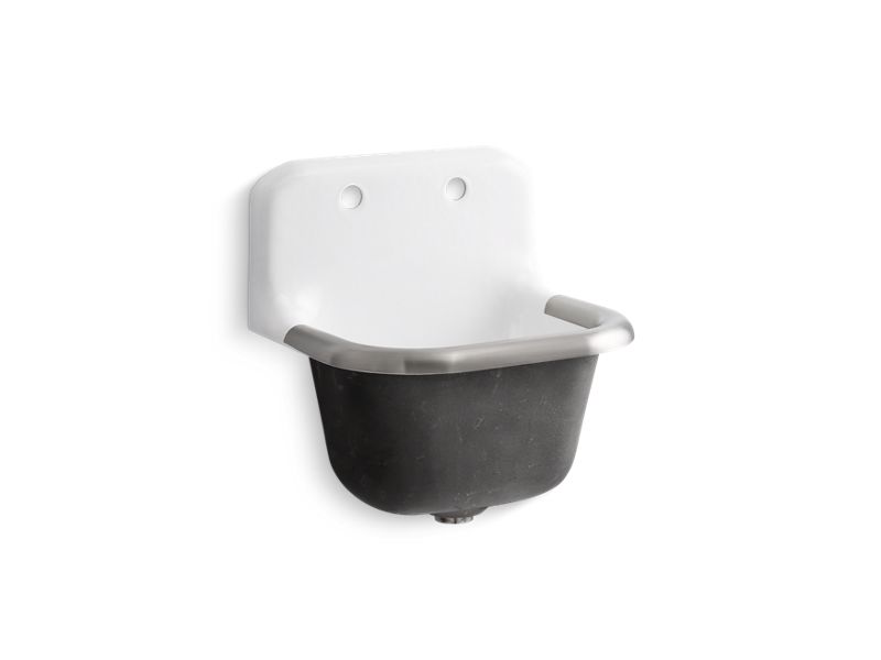 KOHLER K-6714-0 White Bannon 22-1/4" x 18-1/4" x 23” wall-mount service sink