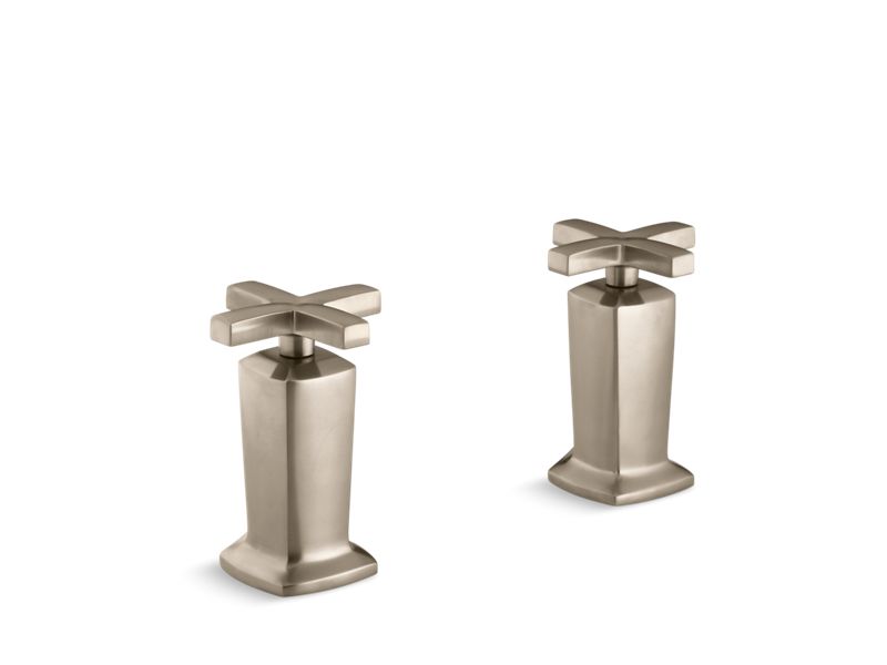KOHLER K-T16248-3-BV Margaux Valve trim with cross handles for deck-mount high-flow bath valve, requires valve