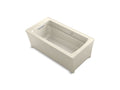 KOHLER K-2593-GHW-47 Almond Archer 61-3/4" x 31-3/4" freestanding Heated BubbleMassage air bath with Bask heated surface