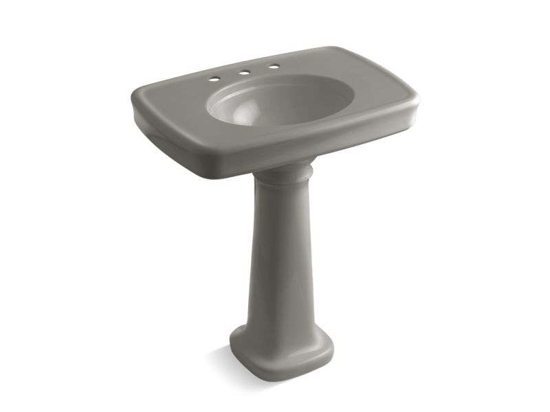 KOHLER K-2347-8-K4 Bancroft 30" pedestal bathroom sink with 8" widespread faucet holes