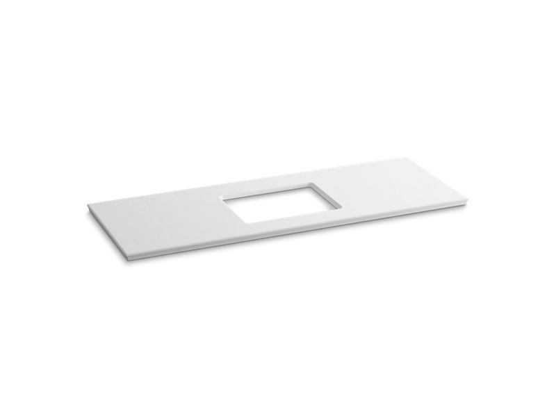 KOHLER K-5459-S33 Solid/Expressions 61" Vanity Top With Single Verticyl Rectangular Cutout In White Expressions