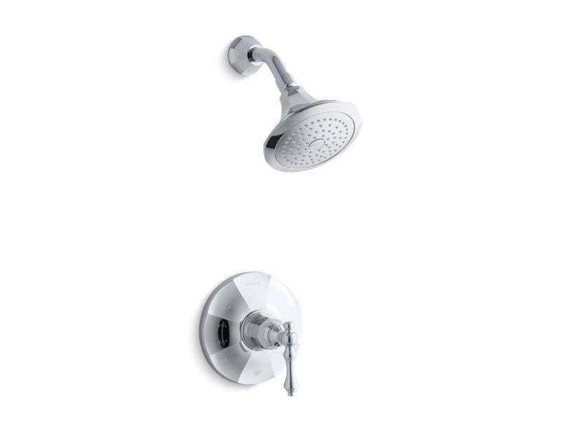 KOHLER K-TS13493-4-CP Kelston Rite-Temp(R) shower valve trim with lever handle and 2.5 gpm showerhead
