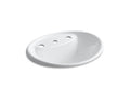 KOHLER K-2839-8-0 Tides Drop-in bathroom sink with 8" widespread faucet holes
