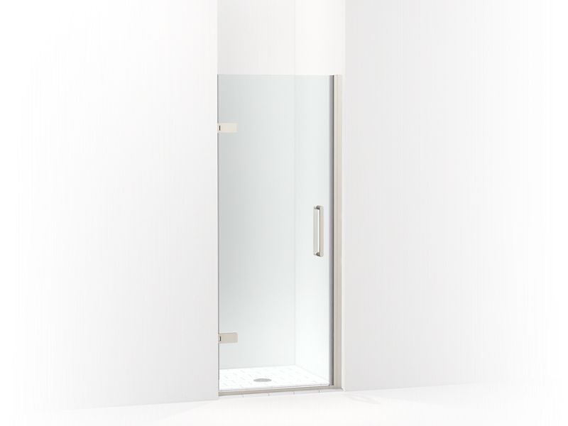 KOHLER K-27582-10L-BNK Anodized Brushed Nickel Composed Frameless pivot shower door, 71-5/8" H x 29-5/8 - 30-3/8" W, with 3/8" thick Crystal Clear glass