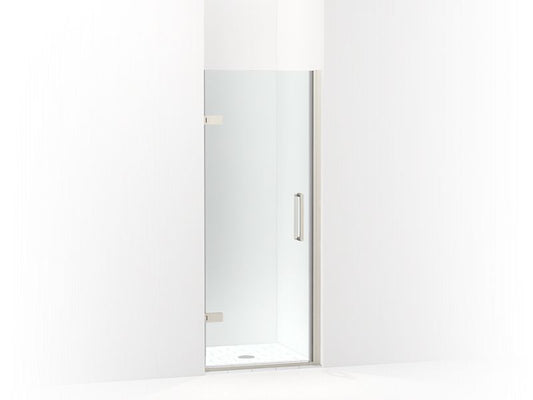 KOHLER K-27582-10L-BNK Anodized Brushed Nickel Composed Frameless pivot shower door, 71-5/8" H x 29-5/8 - 30-3/8" W, with 3/8" thick Crystal Clear glass