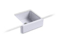 KOHLER K-5665-GRL Whitehaven 23-1/2" x 21-9/16" x 9-5/8" undermount single-bowl farmhouse sink with tall apron