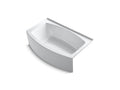 KOHLER K-1118-RAW-0 Expanse 60" x 30-36" curved alcove bath with integral apron, Bask heated surface and right-hand drain