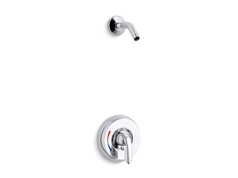 KOHLER K-PLS15611-X4-CP Polished Chrome Coralais Shower valve trim with lever handle and red/blue indexing, less showerhead, project pack