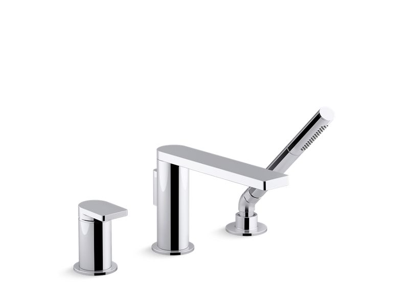 KOHLER K-73078-4-CP Polished Chrome Composed Deck-mount bath faucet with handshower